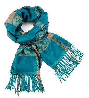 Classic cashmere scarf 69cz002-32 - turquoise