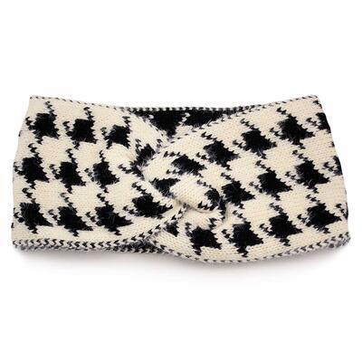 Knitted headband - black and white