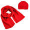 Knitted hat and scarf - red - 1/3