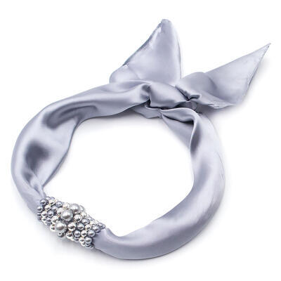 Jewelry scarf Stewardess - grey - 1