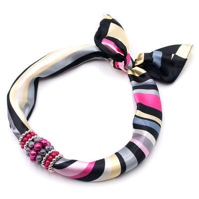 Jewelry scarf Stewardess - multicolor stripes - 1