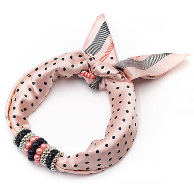Jewelry scarf Stewardess - pink polka dot - 1
