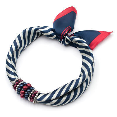 Jewelry scarf Stewardess - blue and red - 1