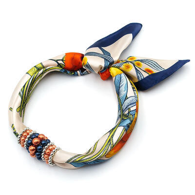 Jewelry scarf Stewardess - blue and red - 1