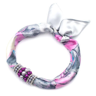 Jewelry scarf Stewardess - grey - 1