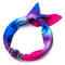Jewelry scarf Stewardess - blue and fuchsia pink - 1/2