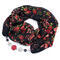 Jewelry scarf Extravagant - black and red with floral print - 1/2