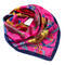 Small square scarf/neckerchief - fuchsia pink with floral print - 1/2