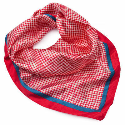 Small square scarf - red and white - 1