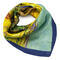 Small neckerchief - green and yellow with stripes - 1/2