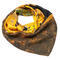Square scarf - mustard yellow and brown - 1/2