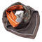 Square scarf - brown with print - 1/3