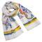 Classic women's scarf - white with floral print - 1/2