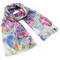 Classic women's scarf - white with floral print - 1/2