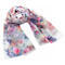 Classic women's scarf - white and pink with floral print - 1/2