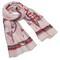 Classic women's scarf - pink with floral print - 1/2