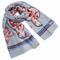 Classic women's scarf - grey with floral print - 1/2