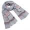 Classic women's scarf - grey with floral print - 1/2