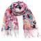 Classic women's scarf - blue and grey with dogs - 1/2