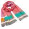 Classic women's scarf - pink and green - 1/2