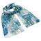 Classic women's scarf - turquoise and white - 1/2
