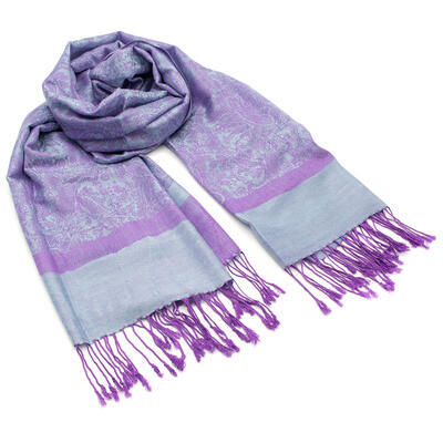 Classic winter scarf - light blue and violet