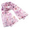 Classic women's scarf - beige and pink with floral print - 1/2