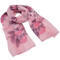 Classic women's scarf - pink with floral print - 1/2