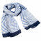 Classic women's scarf - light blue and white - 1/2