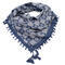 Big square scarf - blue and grey with a pattern - 1/2