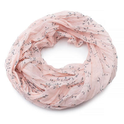 Summer infinity scarf - pink with little flowers - 1