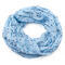 Summer infinity scarf - light blue with little flowers - 1/2