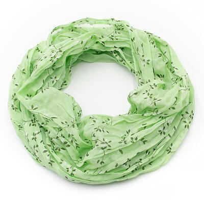 Summer infinity scarf - green with little flowers - 1