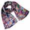 Classic women's scarf - violet with print - 1/3