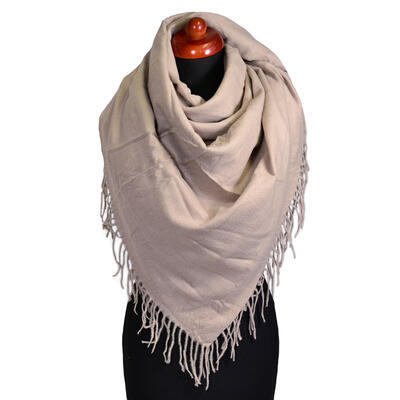 Blanket square scarf - dark beige - 1