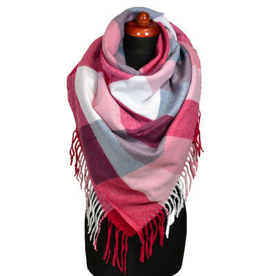 Blanket square scarf - red - 1