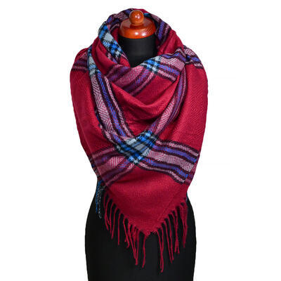 Blanket square scarf - red - 1