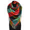 Blanket square scarf - red and green - 1/2