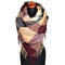 Blanket square scarf - dark red and beige - 1/2