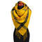 Blanket square scarf - mustard yellow and black - 1/2