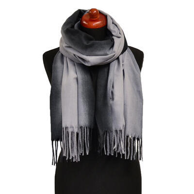 Blanket scarf - black and grey - 1