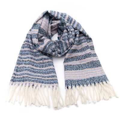 Big scarf - blue and pink with stripes