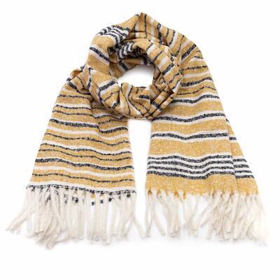 Big scarf - mustard yellow with stripes