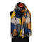 Blanket scarf - orange and blue - 1/2