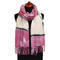 Blanket scarf - dark pink and white - 1/2