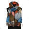 Blanket scarf - brown and blue - 1/2