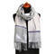 Blanket scarf - grey and white - 1/2