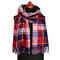 Blanket scarf - red plaid - 1/2