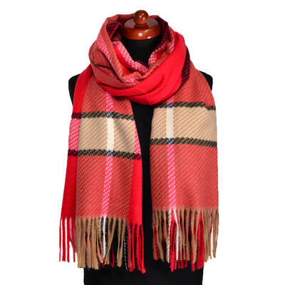 Blanket scarf - red - 1