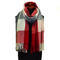 Blanket scarf - red and grey - 1/2
